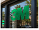 3M 180MC Controltac Kelly Green 046 window graphic application example; striping is supplied in the selected width.
