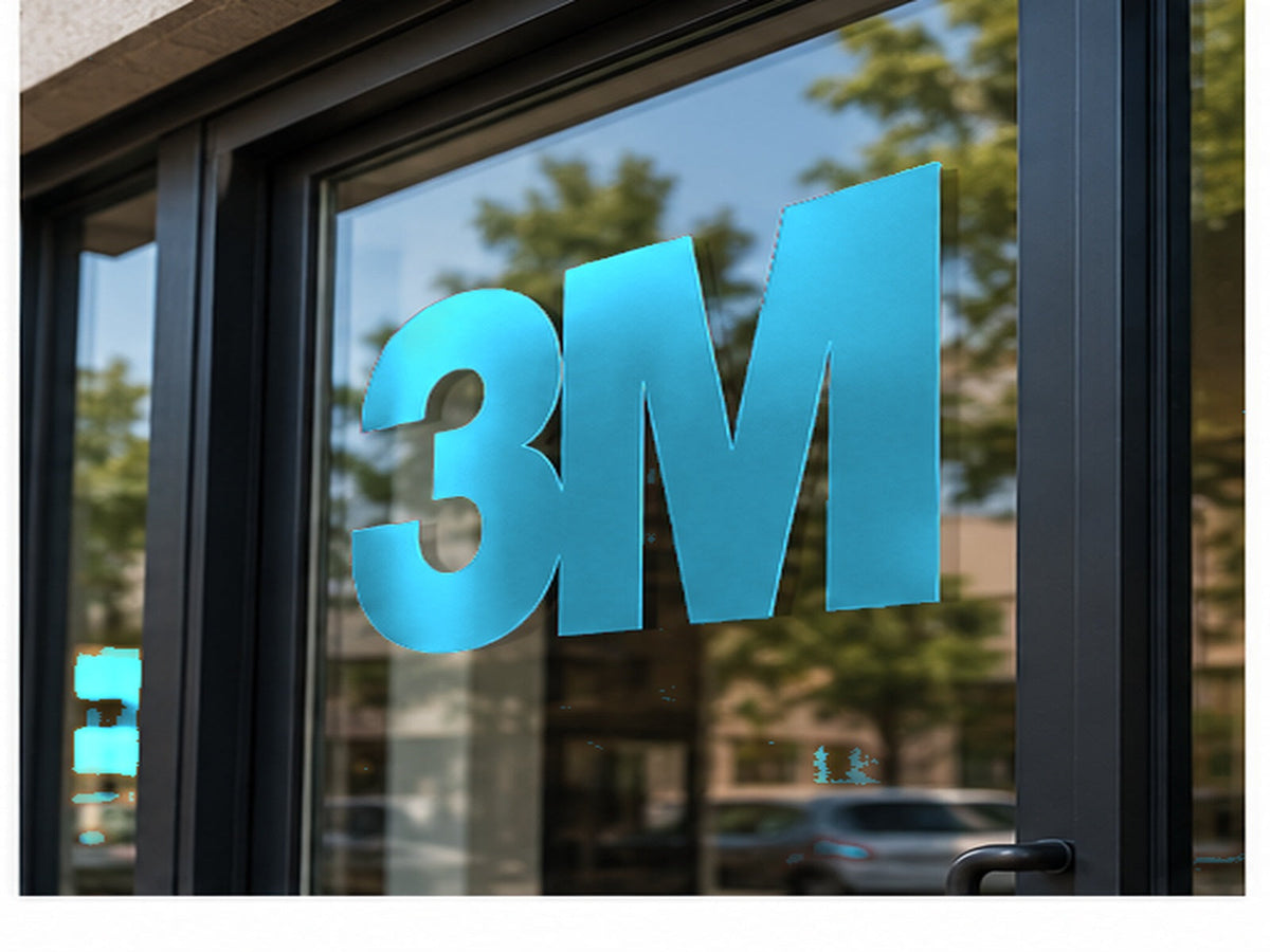 3M 180mC Controltac Graphic Film with Comply – Peacock Blue window graphic application