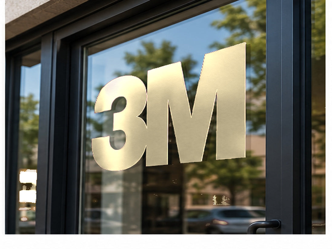 3M 180MC Controltac Fawn 099 window graphic application example; striping is supplied in the selected width.