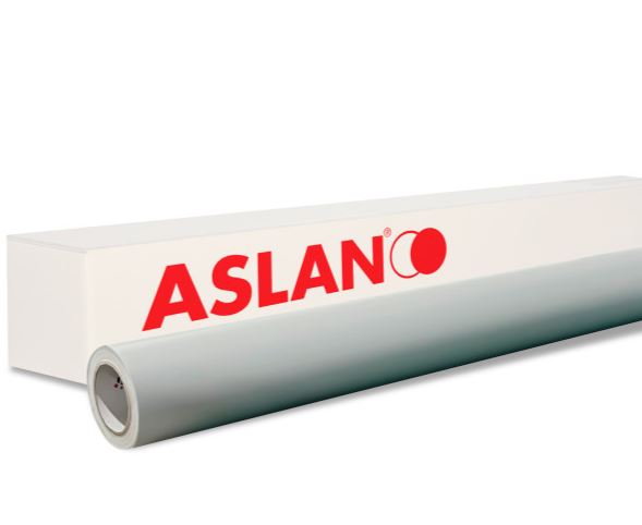 Roll of paper with 'ASLAN' branding on a white background