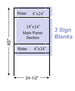 Double Stake Sign Frame 18" × 24" with 6" × 24" Top & Bottom Riders