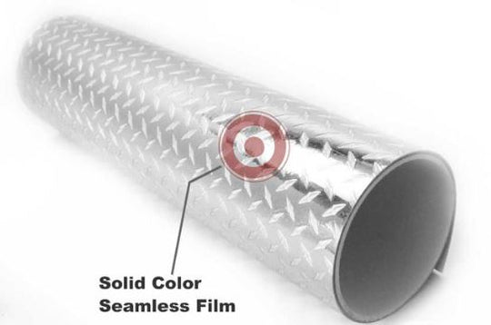 Diamond Plate Silver Chrome Permanent Adhesive Decorative Vinyl Film