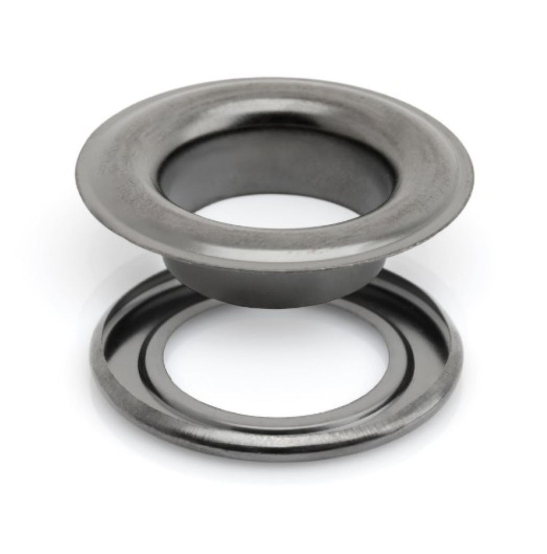 Metallic washer on a white background