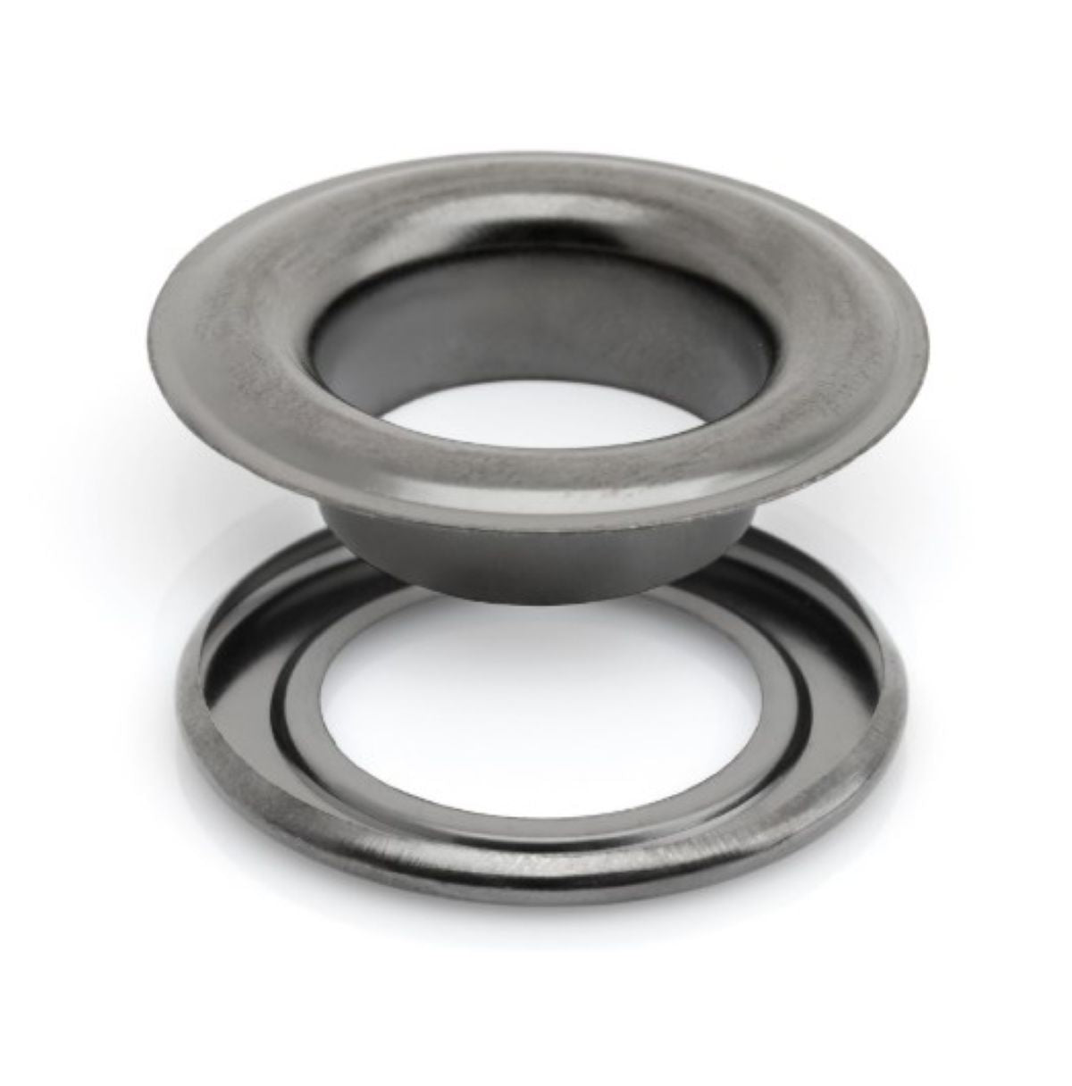 Metallic washer on a white background