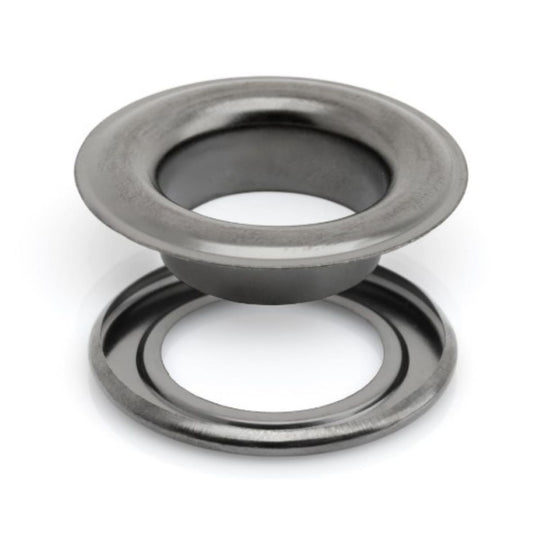 Metallic washer on a white background