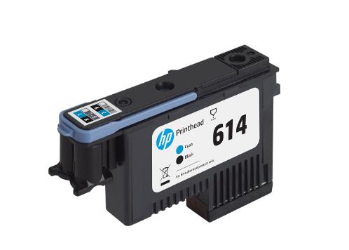 HP 614 printhead on a white background