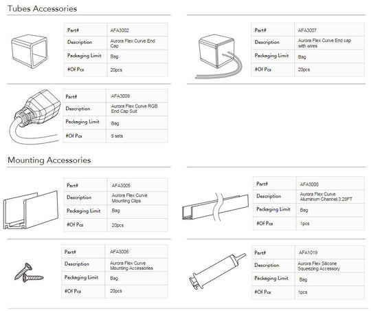 Aurora Flex Curve Accessories