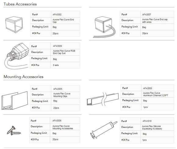 Aurora Flex Curve Accessories