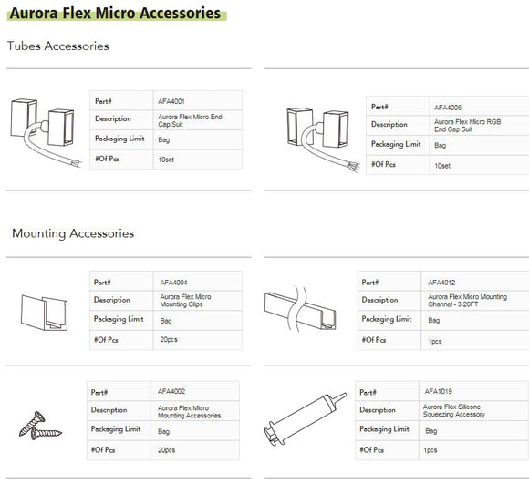 Aurora Flex Micro Accessories