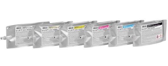 Set of ink cartridges on a white background