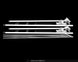 Set of white metal poles with connectors on a black background