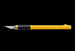 Yellow and black scalpel on a black background
