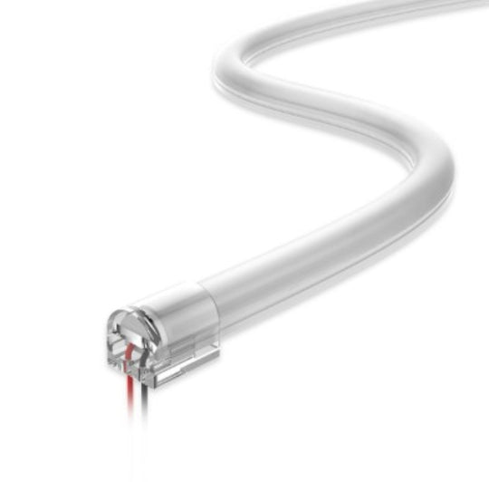 White LED strip light on a white background