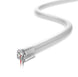 White LED strip light on a white background