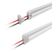 Light fixture with red and black wires on a white background