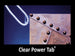 Clear power tab on a metal surface with 'The Metal Shop' branding.