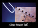 Clear power tab on a metal surface with 'The Metal Shop' branding.
