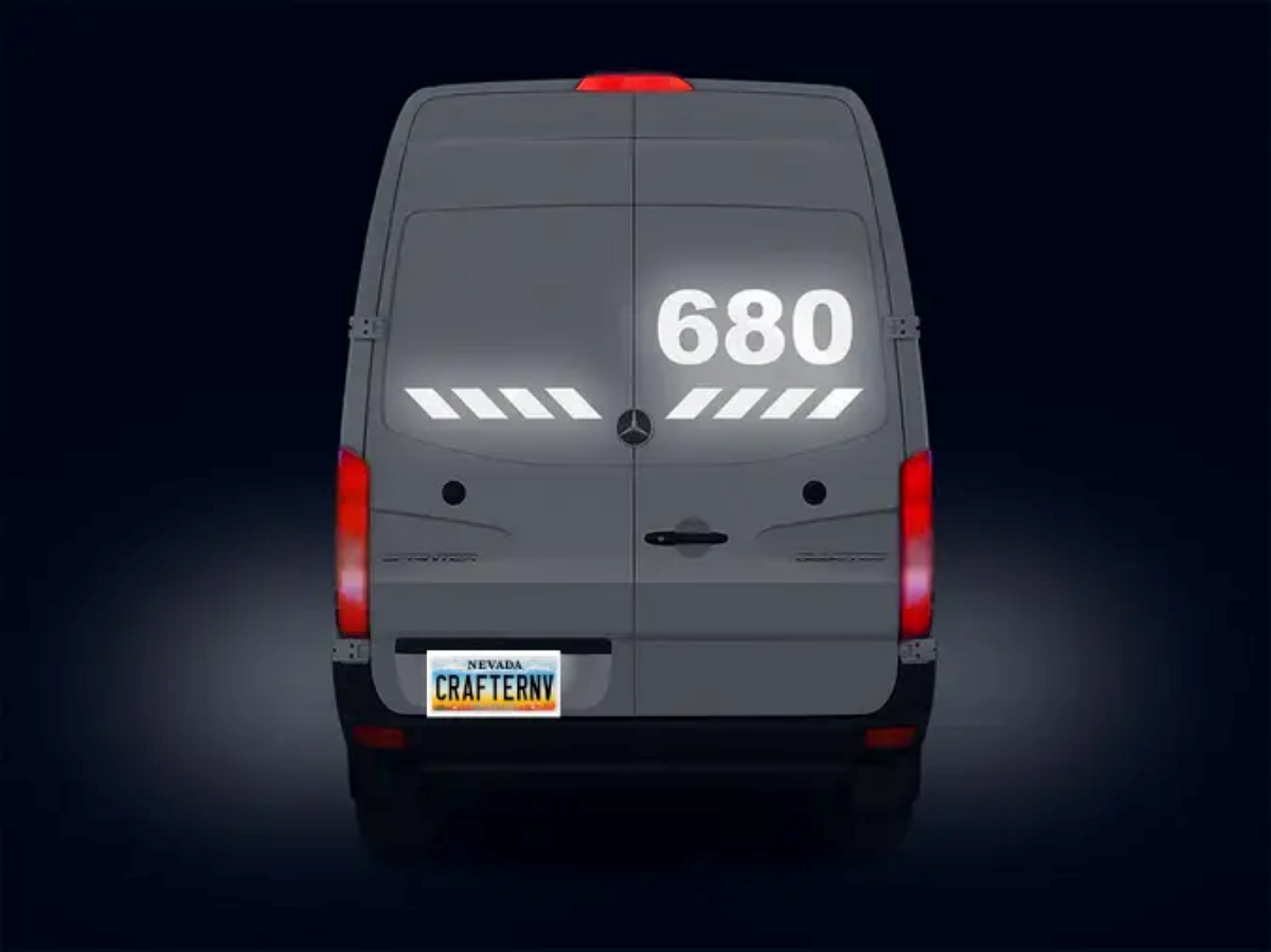 3M Scotchlite 680CR Black reflective graphic film nighttime reflective sign application