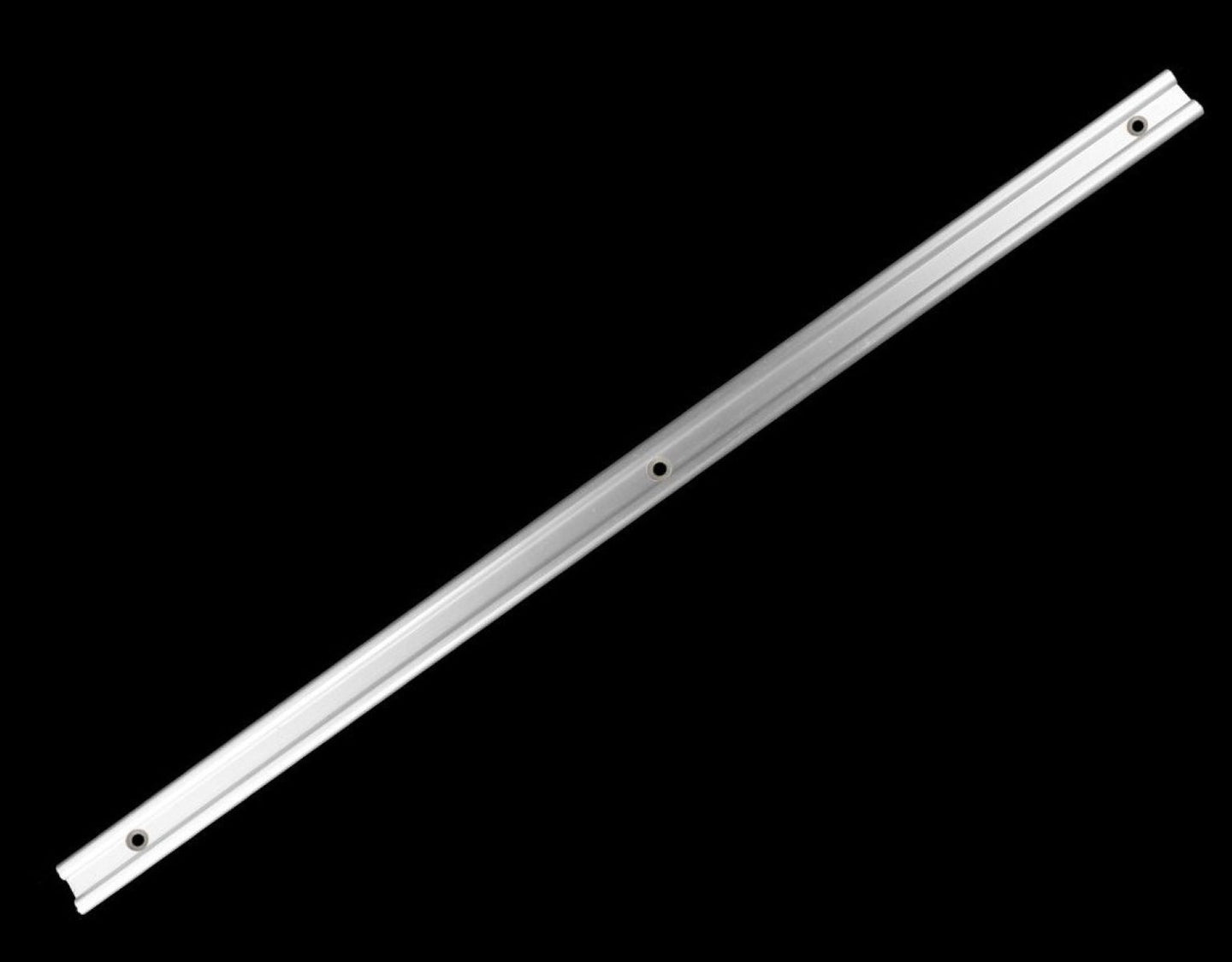 Long rectangular metal strip on a white background