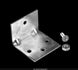 Metal corner bracket with screws on a black background