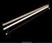 Three fluorescent light bulbs of different lengths on a black background