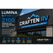 Lumina 2100 Light Gray striping; illustrative architectural signage application, not an exact shade sample.