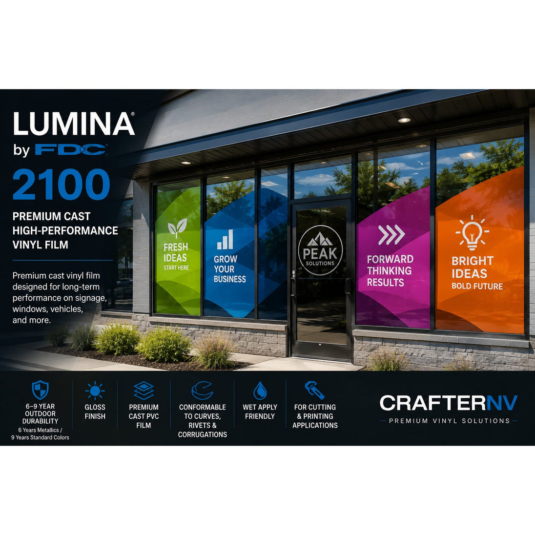Lumina 2100 - Illustrative storefront window graphics application
