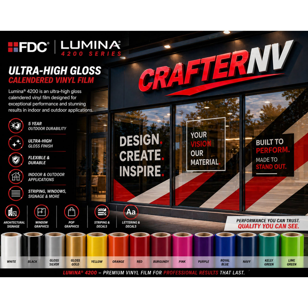 Lumina 4200 series - illustrative storefront graphics application