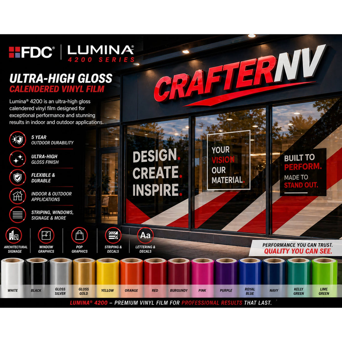 Lumina 4200 series - illustrative storefront graphics application