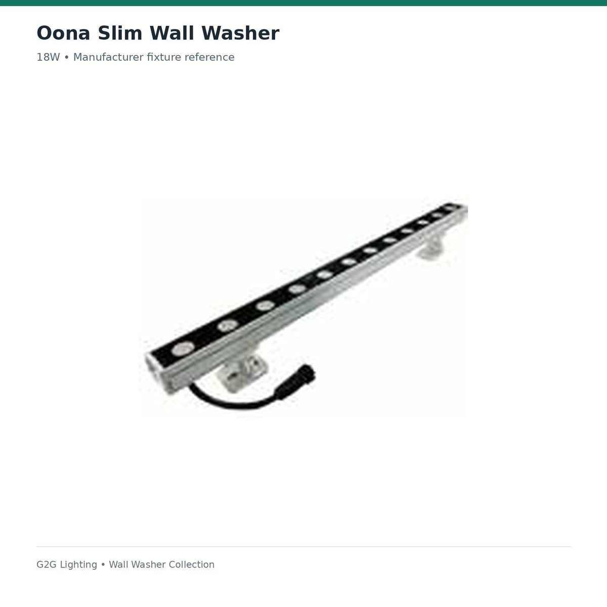G2G Oona Slim 18W LED wall washer — manufacturer fixture view