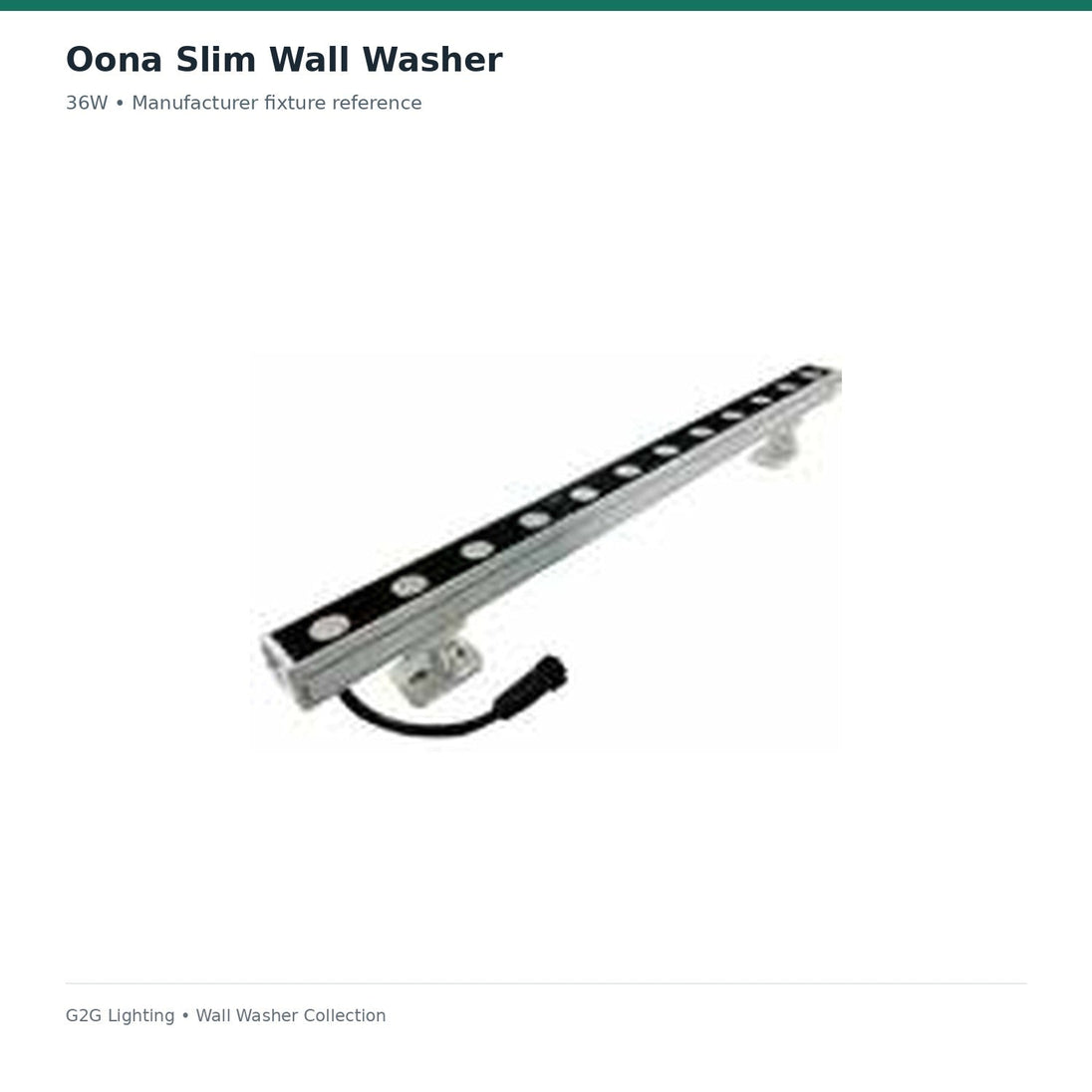 G2G Oona Slim 36W LED wall washer — manufacturer fixture view