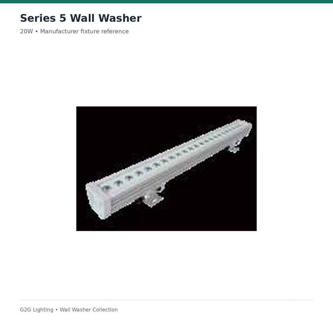 G2G Series 5 20W LED wall washer — manufacturer fixture view