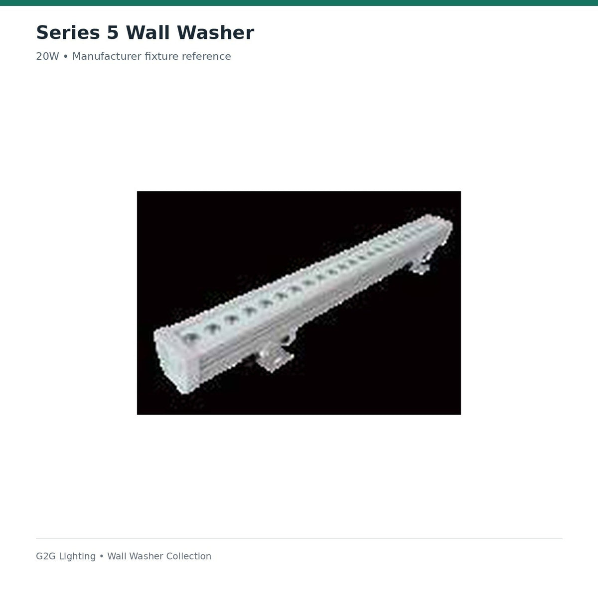 G2G Series 5 20W LED wall washer — manufacturer fixture view