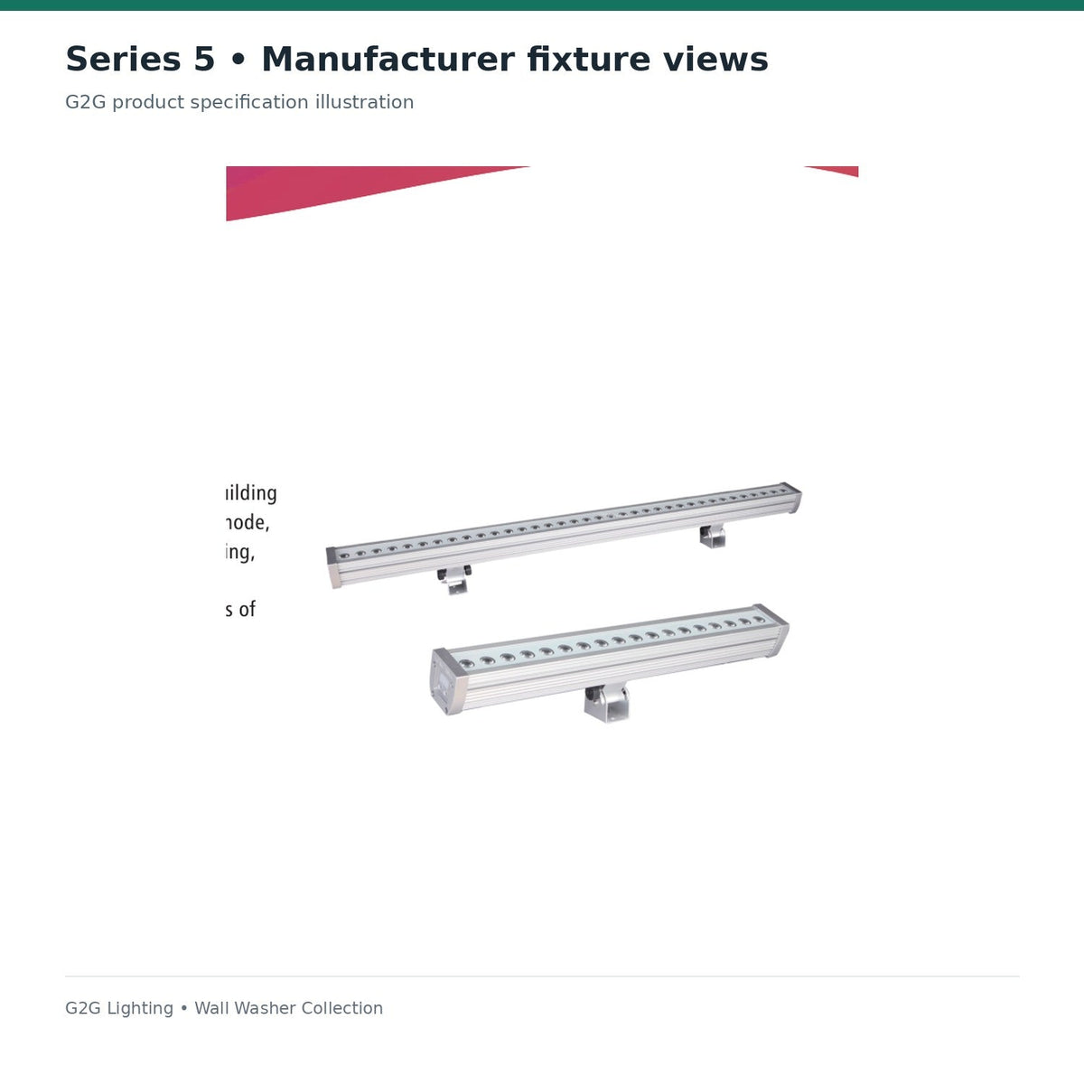 G2G Series 5 20W LED wall washer — manufacturer technical reference or illustrative architectural application