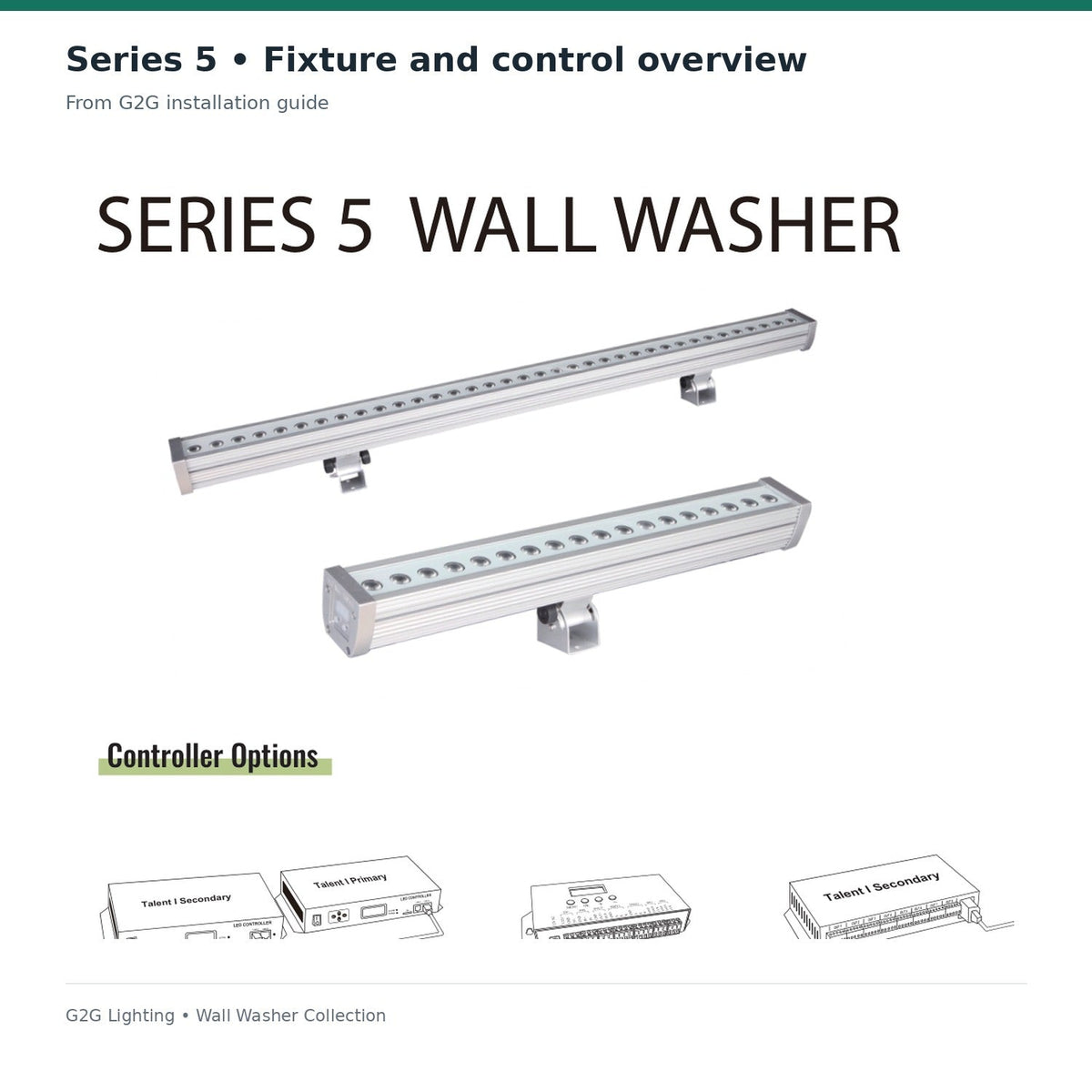 G2G Series 5 40W LED wall washer — manufacturer technical reference or illustrative architectural application