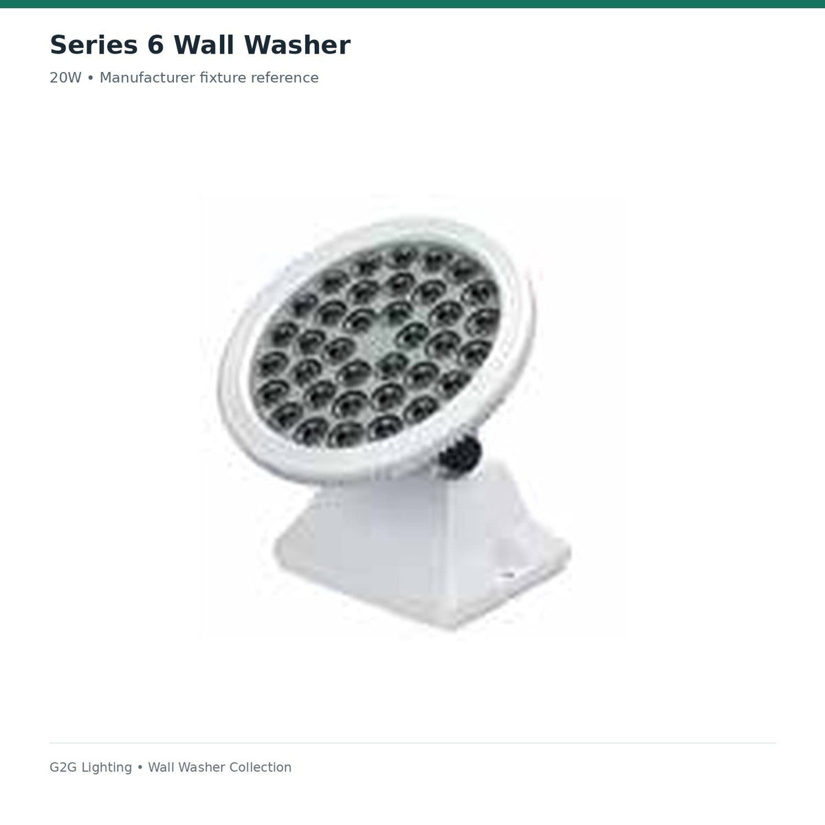 G2G Series 6 LED wall washer 20W — manufacturer fixture image
