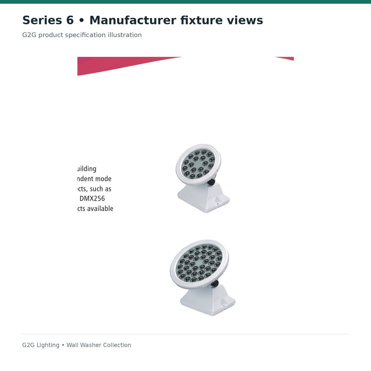 G2G Series 6 LED wall washer 36W — manufacturer specification or architectural application illustration