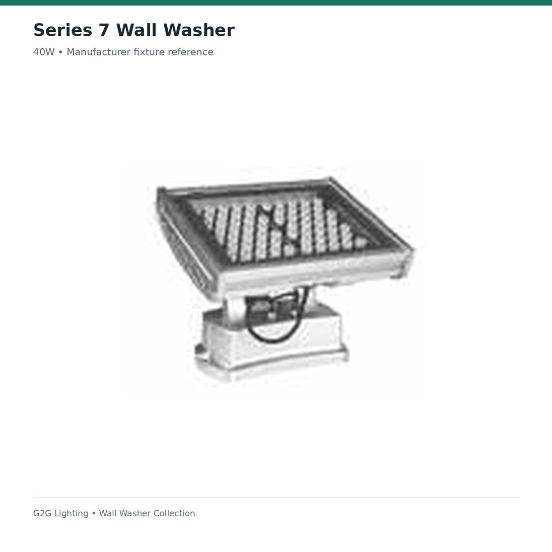 G2G Series 7 architectural LED wall washer, 40W — manufacturer product or installation reference image 01