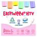 Siser EasyWeed manufacturer graphic showing material features and compatible fabrics