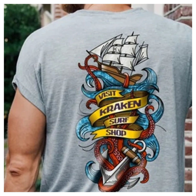 Siser ColorPrint Easy full-color printed design applied to a gray shirt; application example