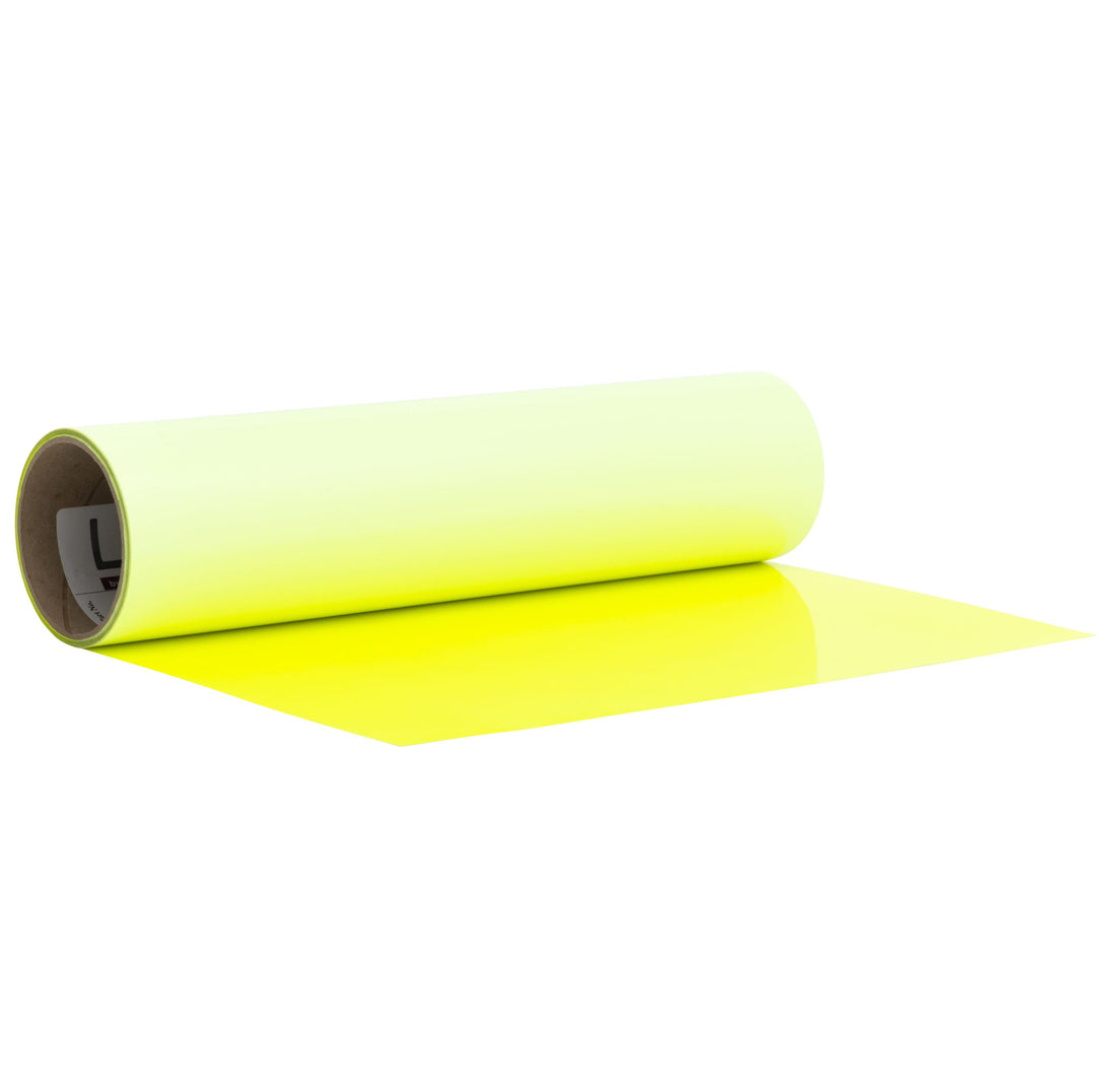 Lumina 9010 Fluorescent Yellow heat transfer vinyl manufacturer product roll photo