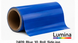 Illustrative side view of Blue reflective vinyl roll for FDC Lumina 2409; not an actual product photograph