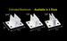 Extruded aluminum brackets with dimensions on a black background