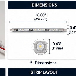 Current Tetra LT Stick 24V single-sided 7100K LED sign stick dimensions