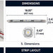 Current Tetra LT Stick 24V single-sided 7100K LED sign stick dimensions