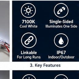 Current Tetra LT Stick 24V single-sided 7100K LED sign stick key features