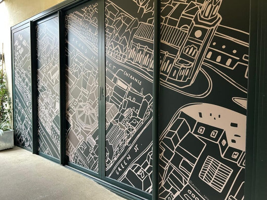 Retail window graphics installed with Drytac Polar Premium Air printable vinyl