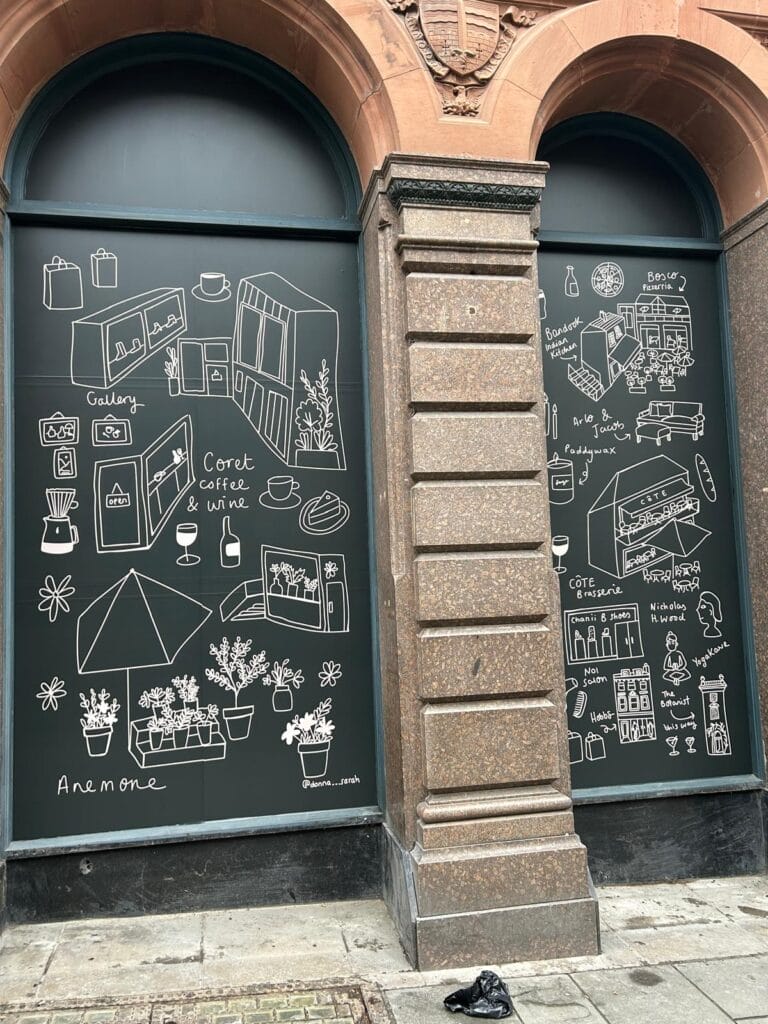 Exterior retail window graphics produced with Drytac Polar Premium Air vinyl