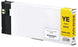 Yellow ink cartridge with a white box on a white background