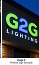 G2G WOW II ECO LED modules in a finished illuminated sign application — Red listing